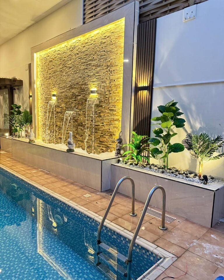 تنسيق حدائق منزلية وتركيب شلالات ونوافير في شمال الرياض